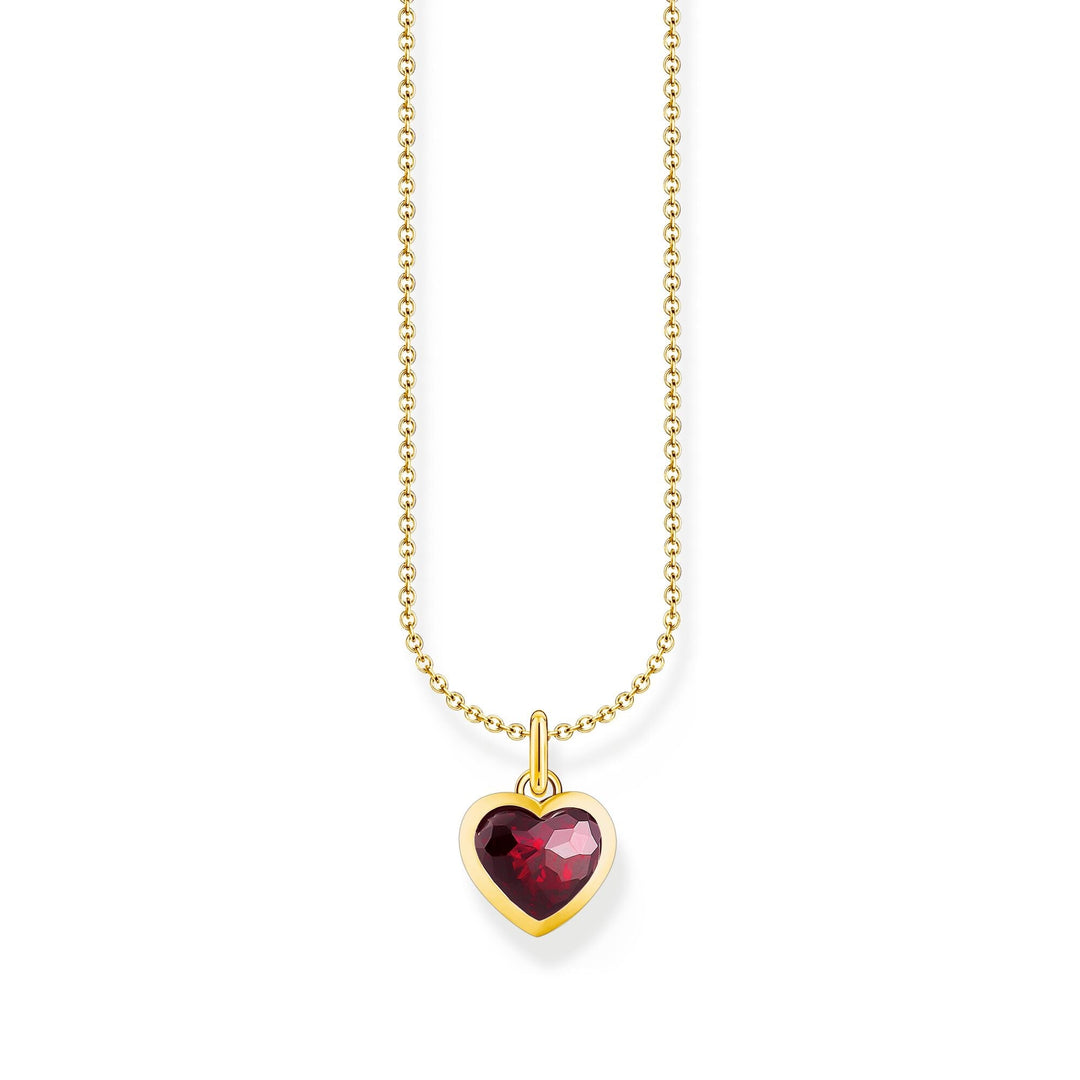 THOMAS SABO Heart pendant necklace gold with red zirconia 