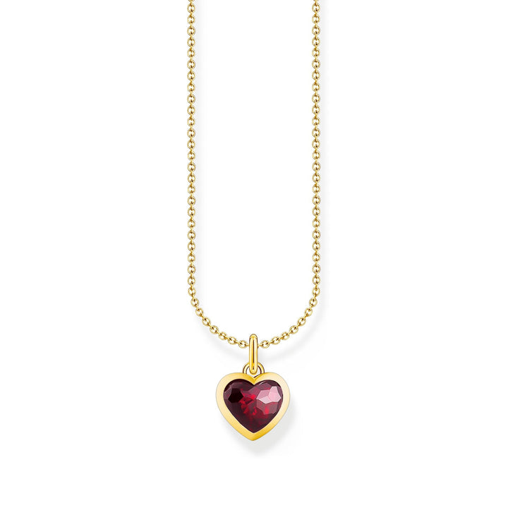 THOMAS SABO Heart pendant necklace gold with red zirconia 
