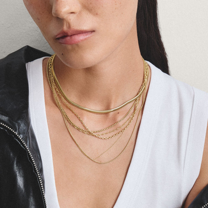 THOMAS SABO Gold-Tone Stainless Steel Snake Chain Necklace 4mm