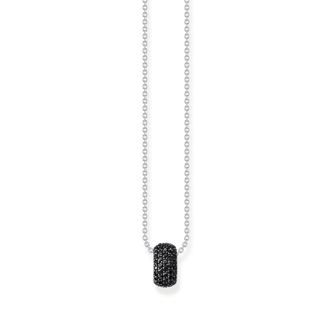 Necklace with ring pendant and black zirconia | The Jewellery Boutique
