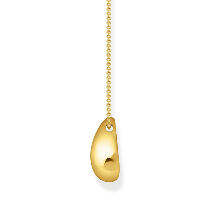 Necklace with pendant in drop-shape gold side view