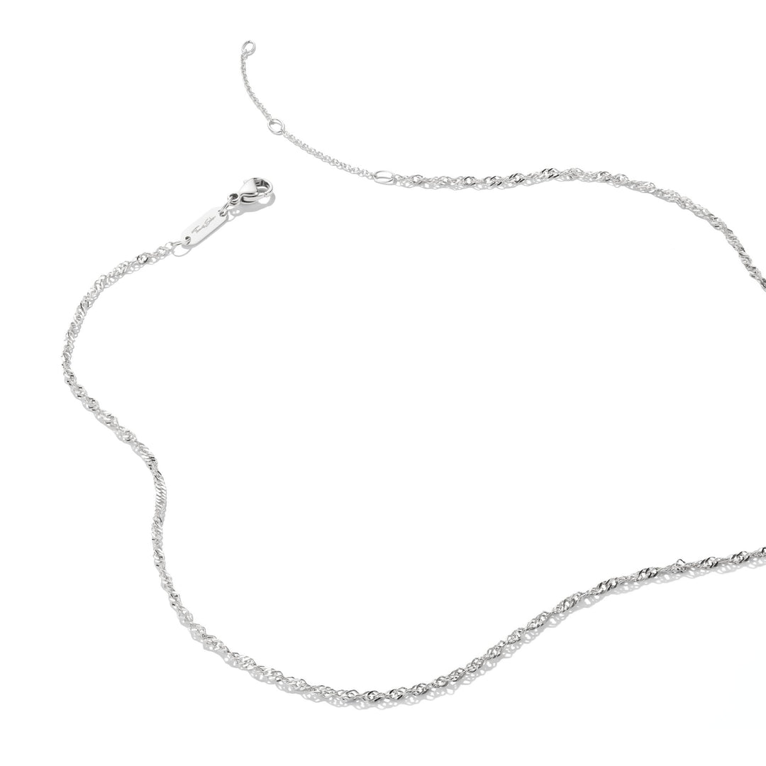 THOMAS SABO Silver-Plated Singapore Chain Necklace 1.7mm
