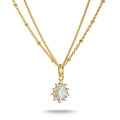 Double chain with zirconia in teardrop shape