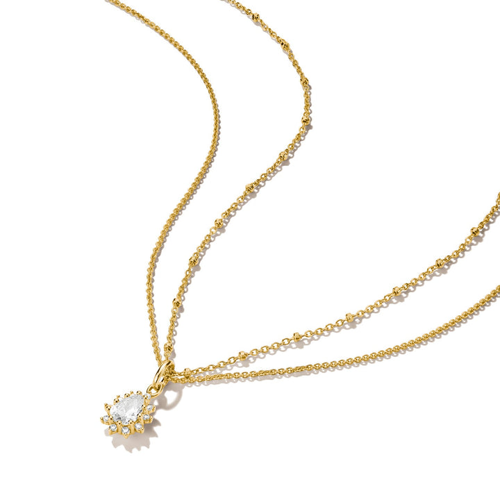 Double chain with zirconia in teardrop shape