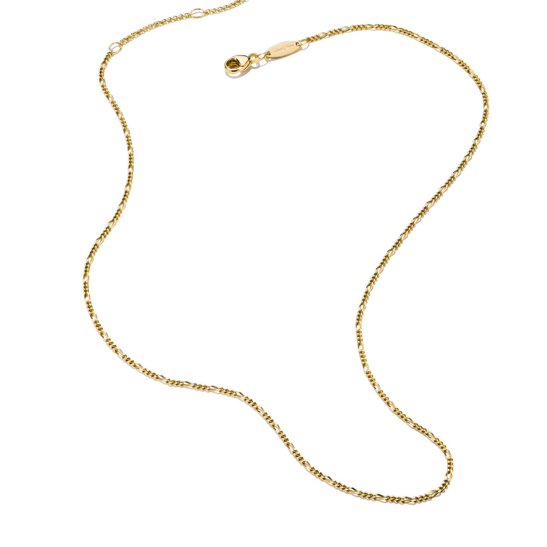 Charm necklace Figaro design Gold