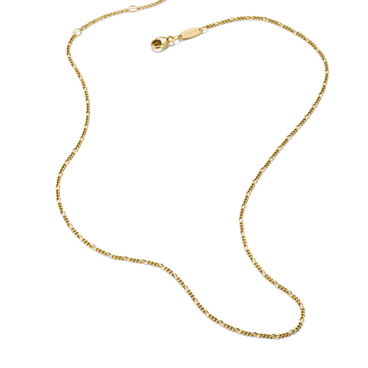 Charm necklace Figaro design Gold