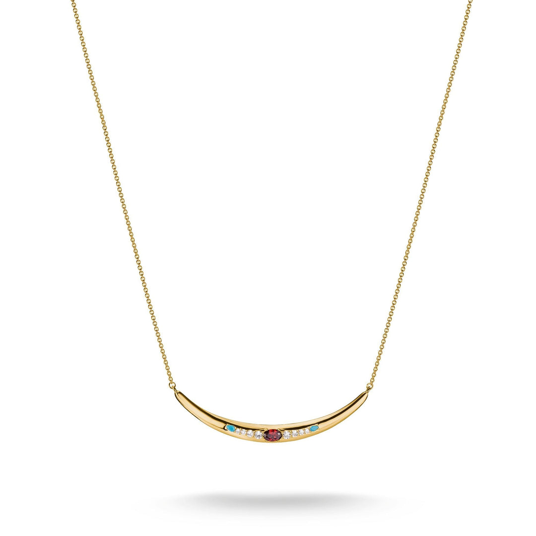 Half-Form Necklace with Red Zirconia Stone Elyndra | THOMAS SABO Australia