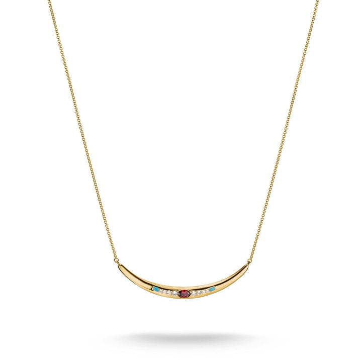 Half-Form Necklace with Red Zirconia Stone Elyndra | THOMAS SABO Australia
