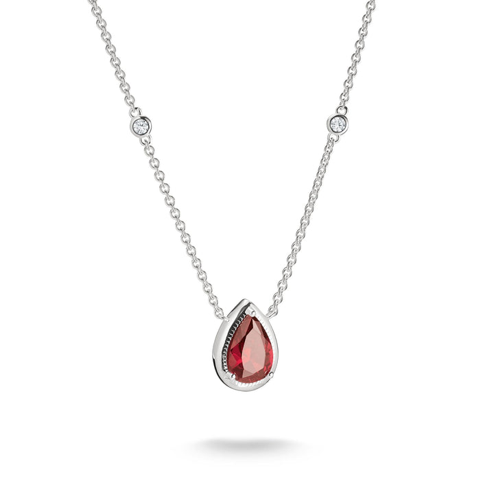 THOMAS SABO Necklace with Red Teardrop Stone Silver