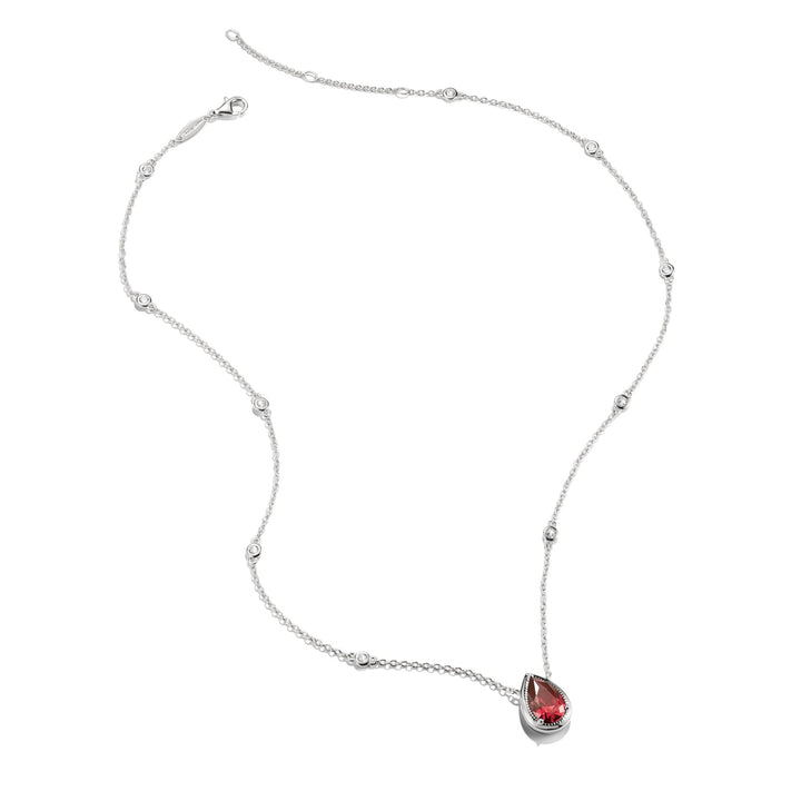 THOMAS SABO Necklace with Red Teardrop Stone Silver