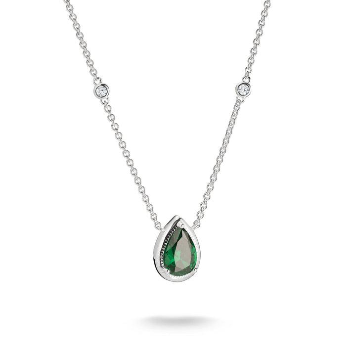 THOMAS SABO Necklace with Green Teardrop Stone Silver
