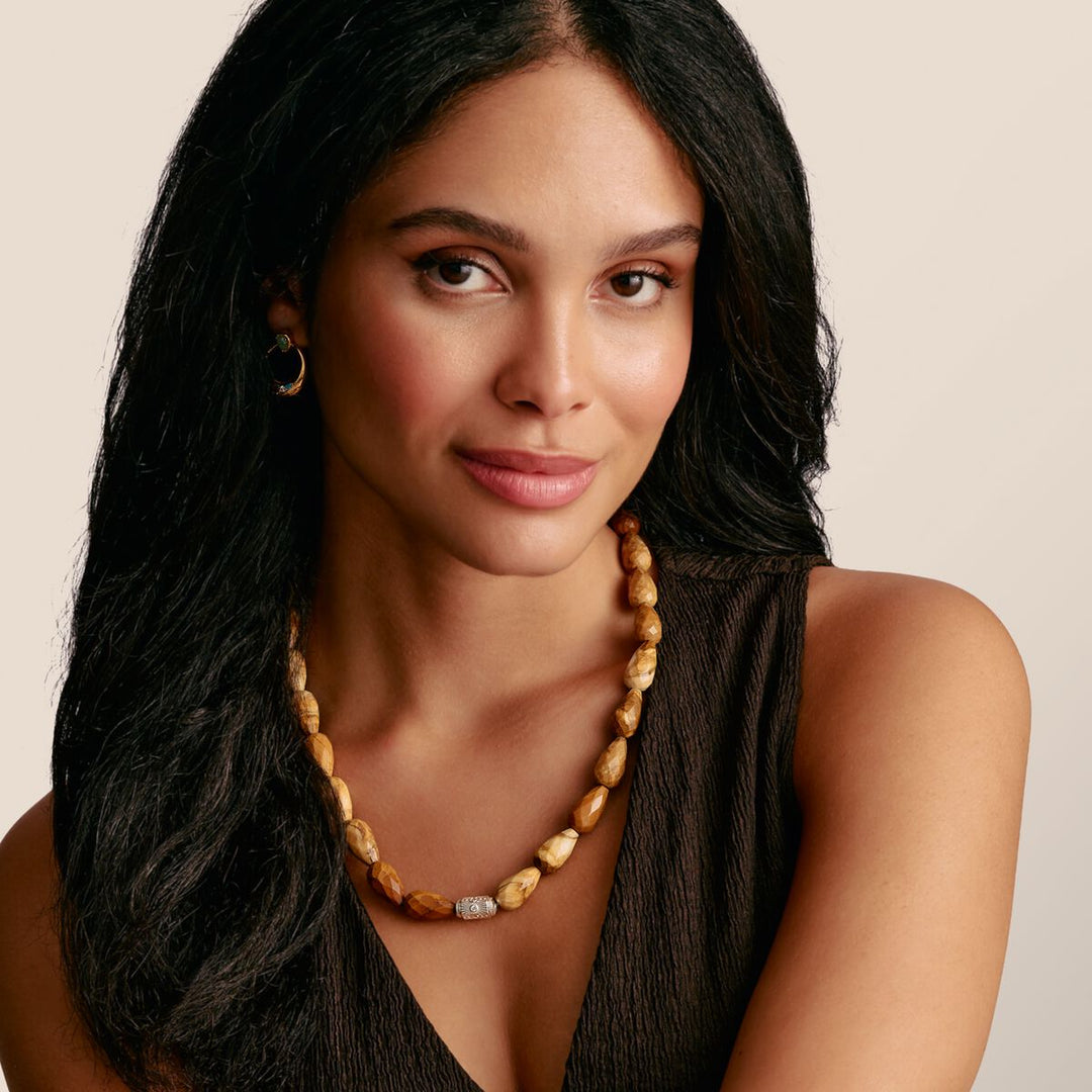 Necklace with Yellow Jasper Beads Elyndra