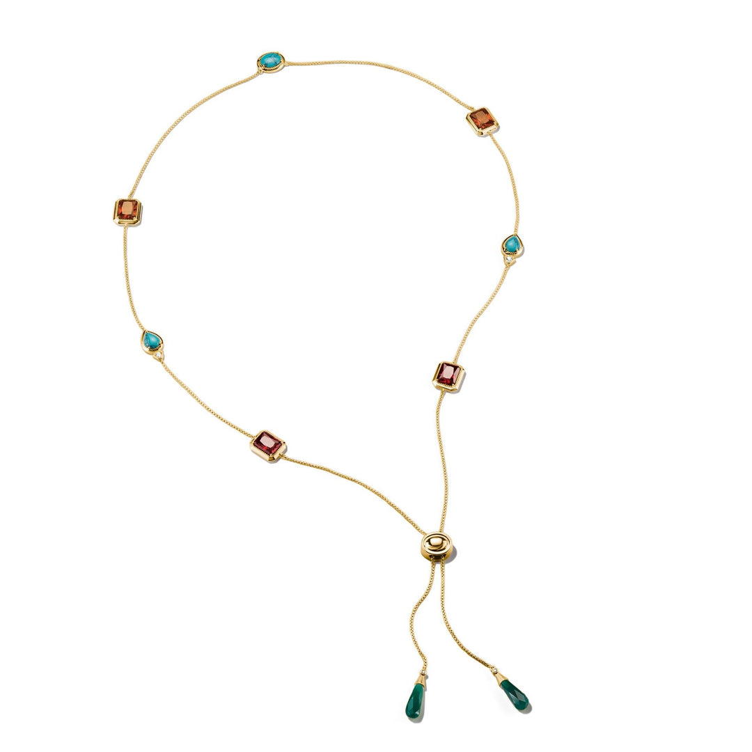 THOMAS SABO Y Necklace with Multi-coloured Stones