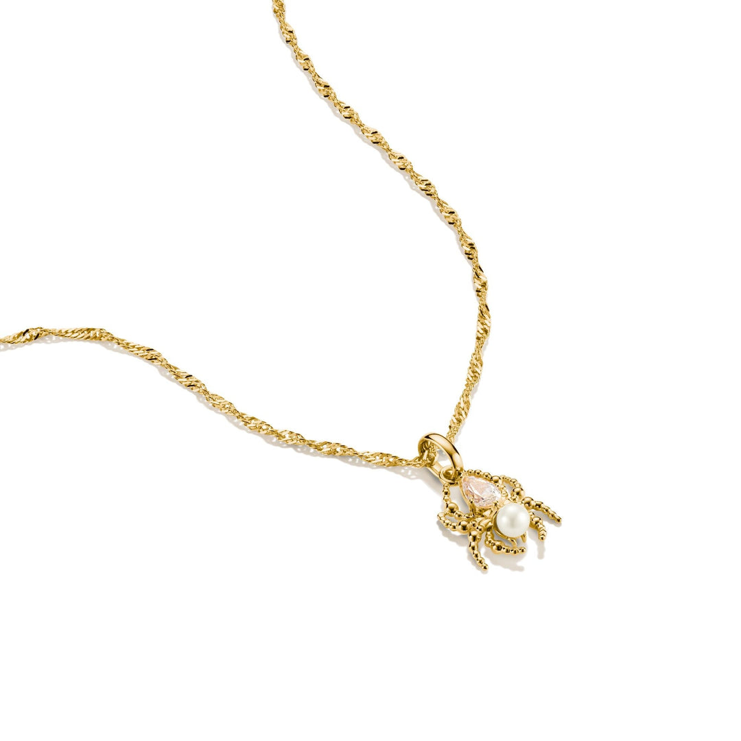 THOMAS SABO Gold Spider Pearl Necklace 