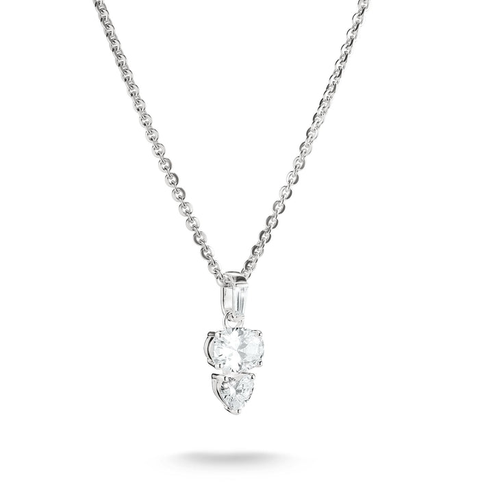 THOMAS SABO Necklace with Oval and Heart Zirconia Stones Silver