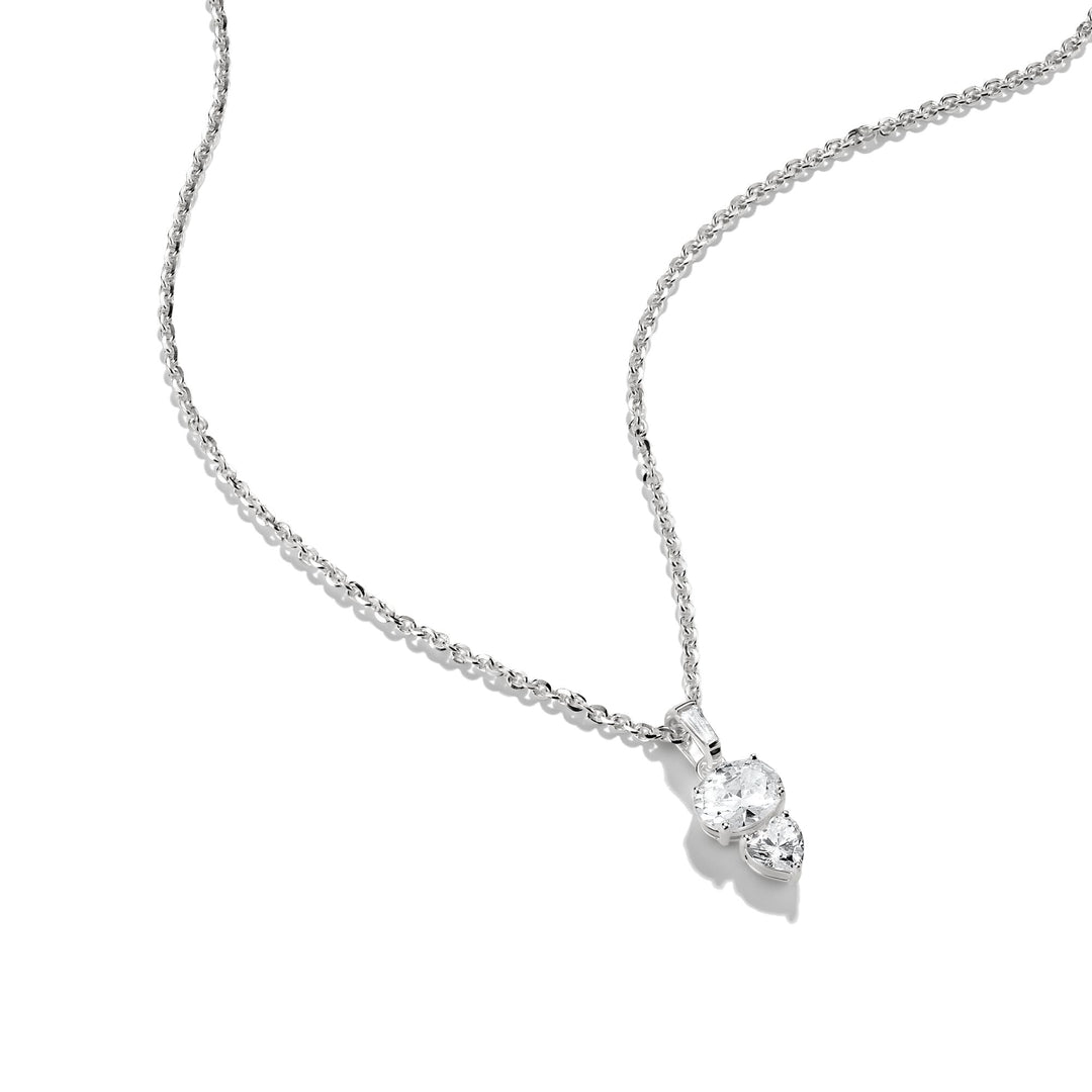 THOMAS SABO Necklace with Oval and Heart Zirconia Stones Silver