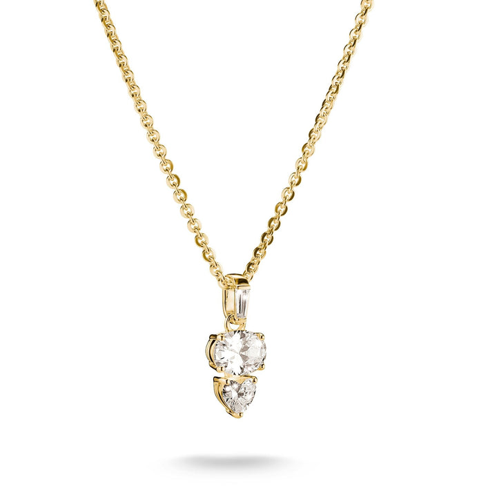 THOMAS SABO Necklace with Oval and Heart Zirconia Stones Gold