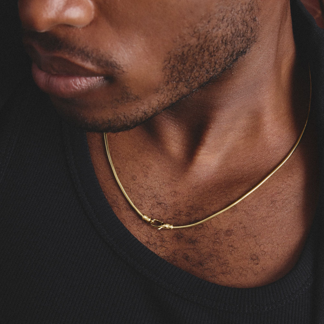 THOMAS SABO Gold-Tone Stainless Steel Snake Chain Necklace 2mm