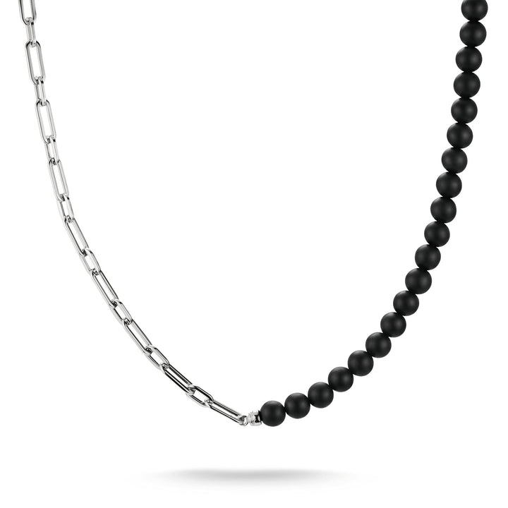 THOMAS SABO Stainless Steel Obsidian Bead Necklace