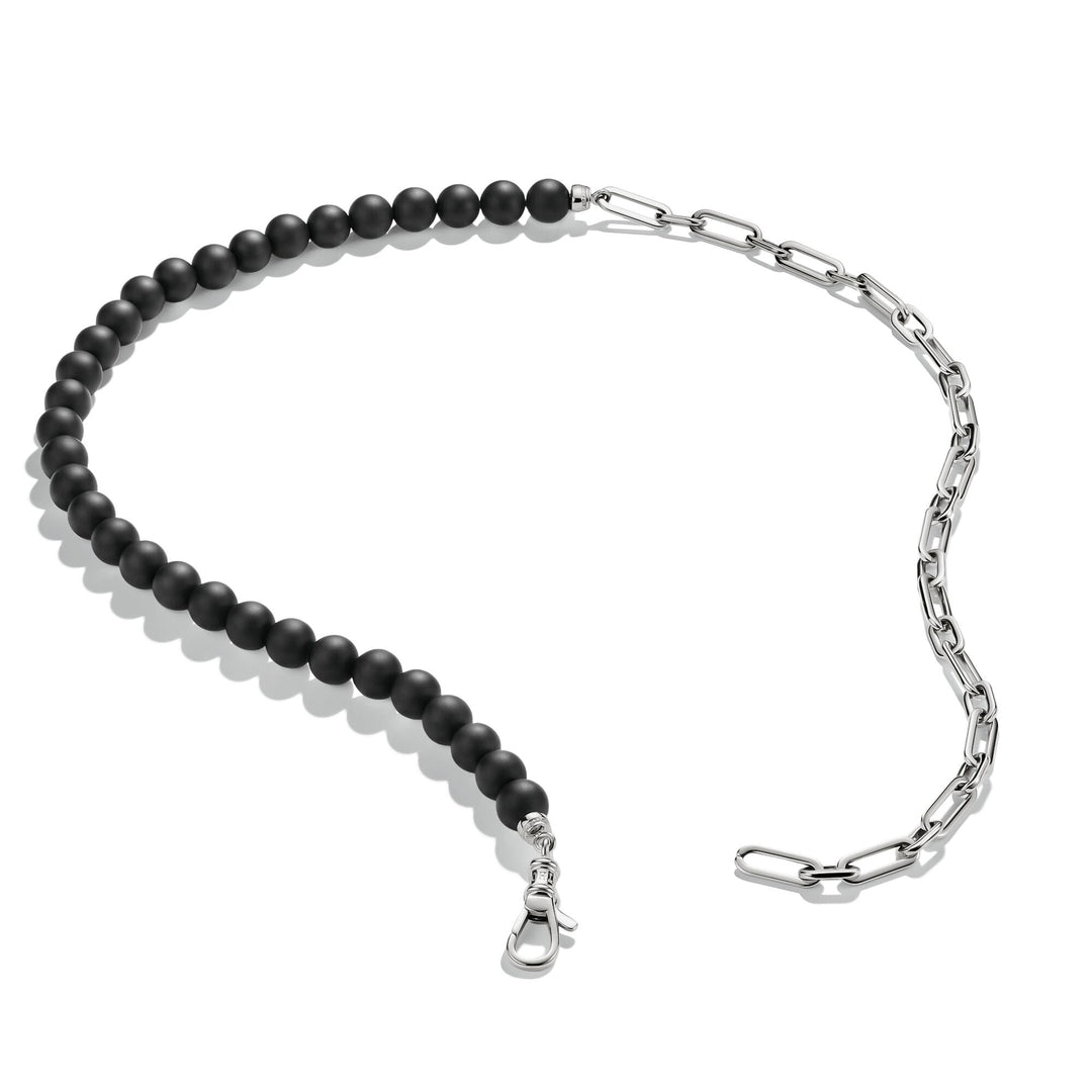 THOMAS SABO Stainless Steel Obsidian Bead Necklace