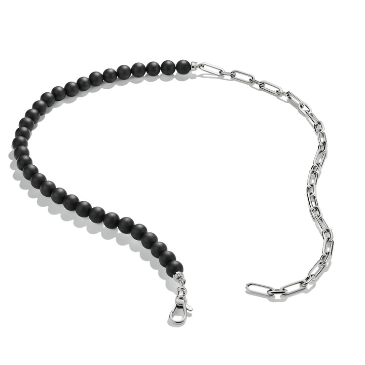 THOMAS SABO Stainless Steel Obsidian Bead Necklace