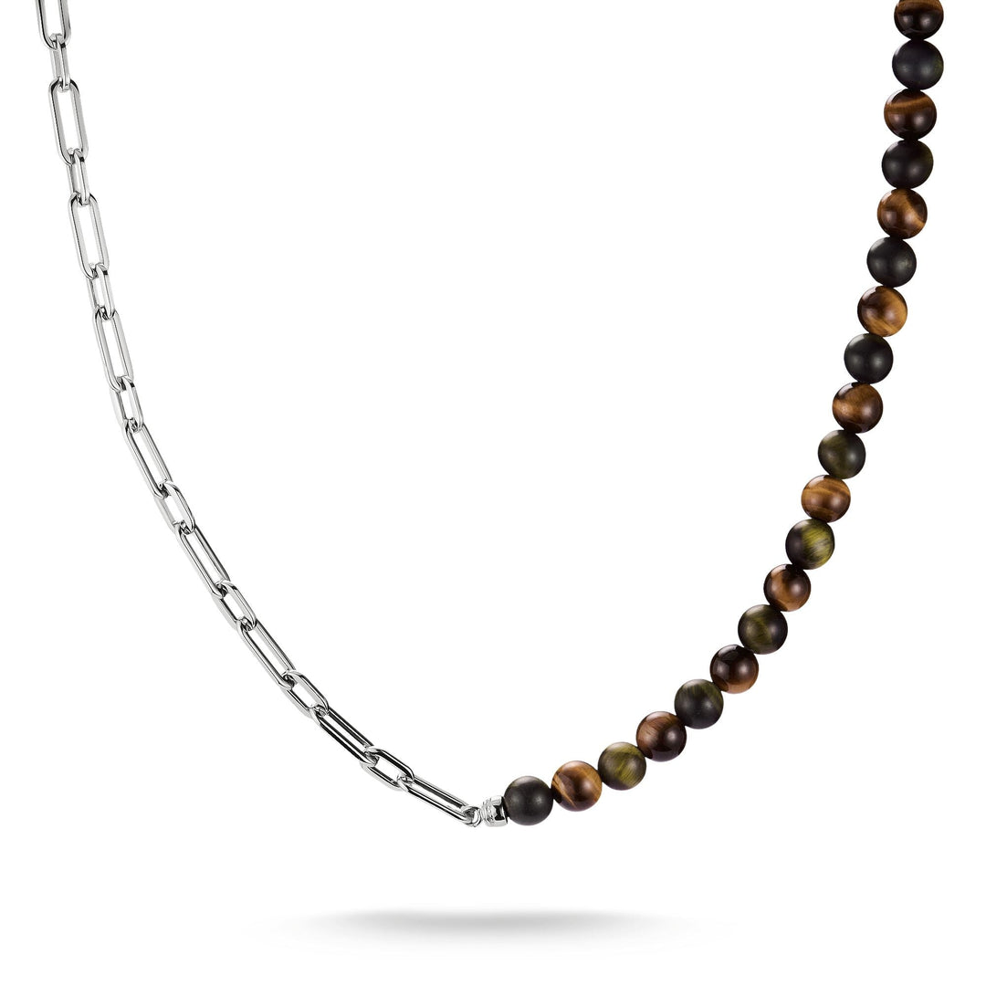 THOMAS SABO Stainless Steel Tiger's Eye Bead Necklace
