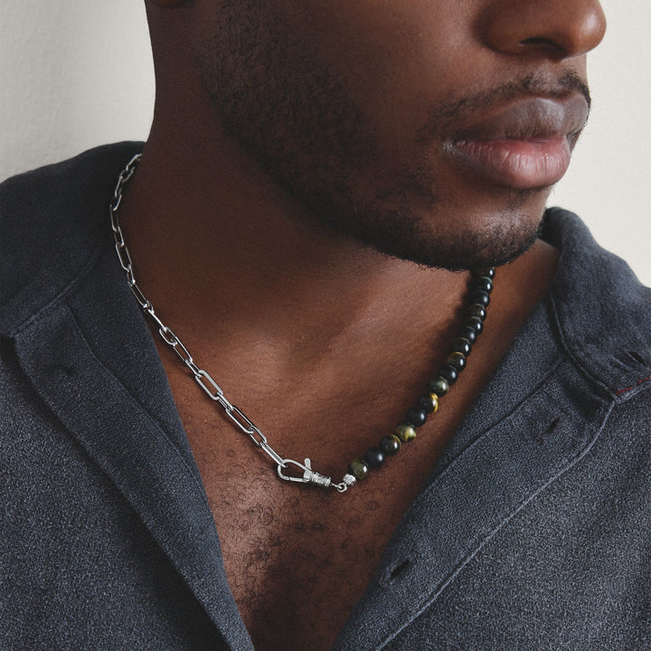 THOMAS SABO Stainless Steel Tiger's Eye Bead Necklace