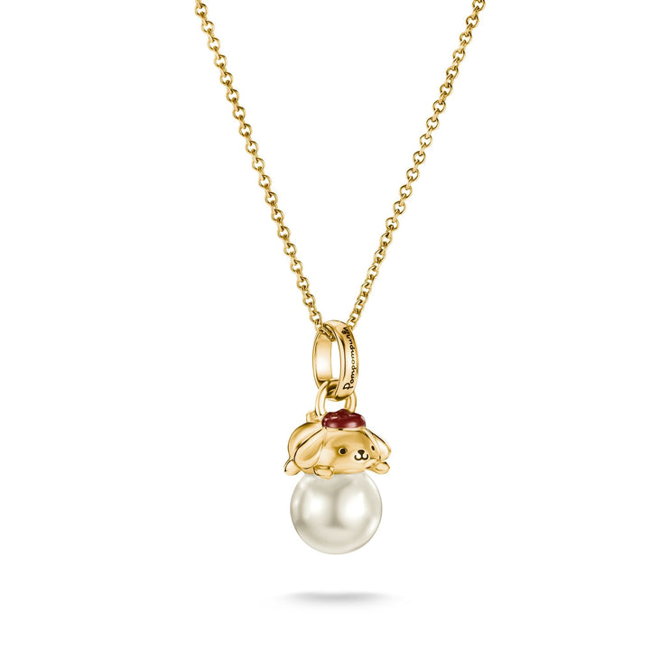 THOMAS SABO Hello Kitty Pompompurin Necklace with Pearl, Gold-Plated