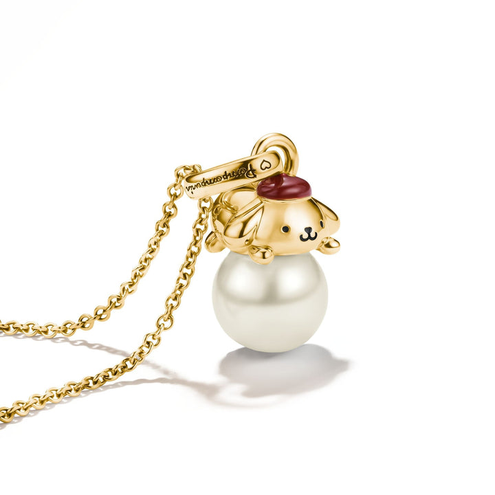 THOMAS SABO Hello Kitty Pompompurin Necklace with Pearl, Gold-Plated