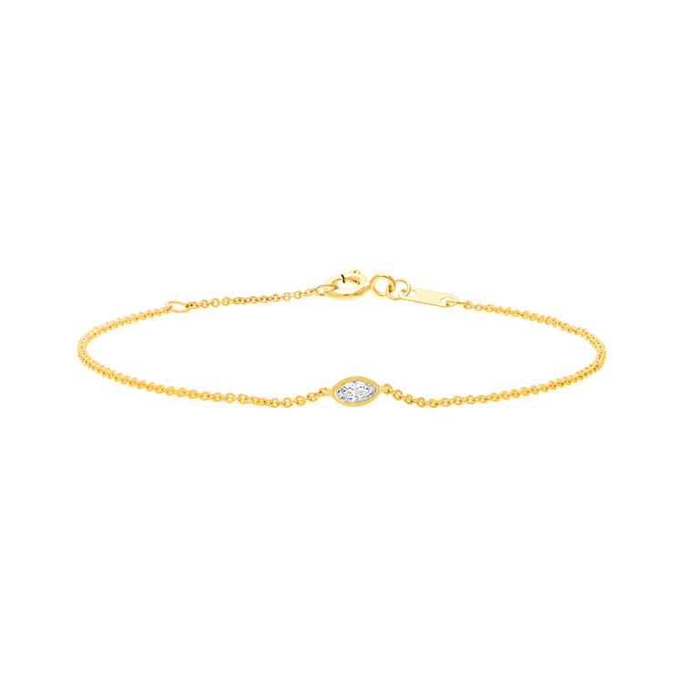 0.15ct Lab Grown Diamond 16-18cm Bracelet in 9K Yellow Gold | The Jewellery Boutique