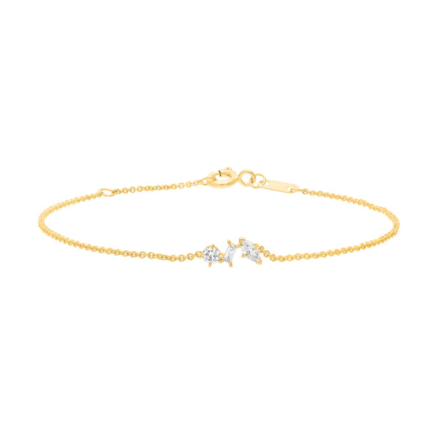 0.25ct Lab Grown Diamond 16-18cm Bracelet in 9K Yellow Gold | The Jewellery Boutique