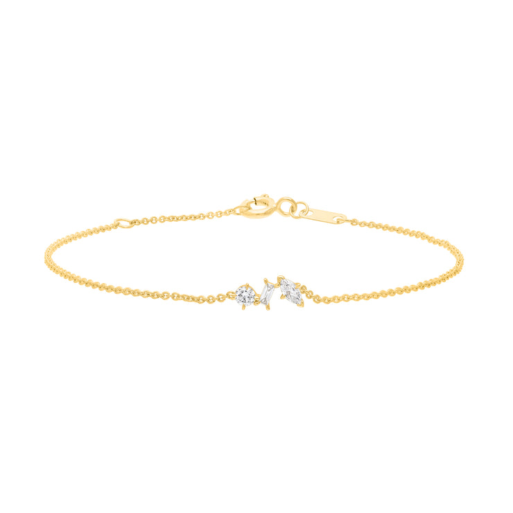 0.25ct Lab Grown Diamond 16-18cm Bracelet in 9K Yellow Gold | The Jewellery Boutique