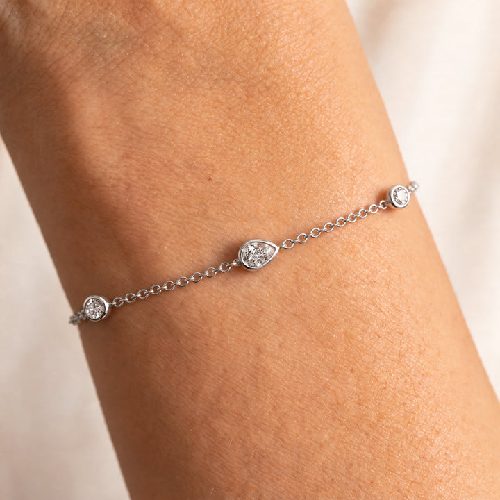 0.33ct Lab Grown Diamond Bracelet in 9K White Gold worn on wrist