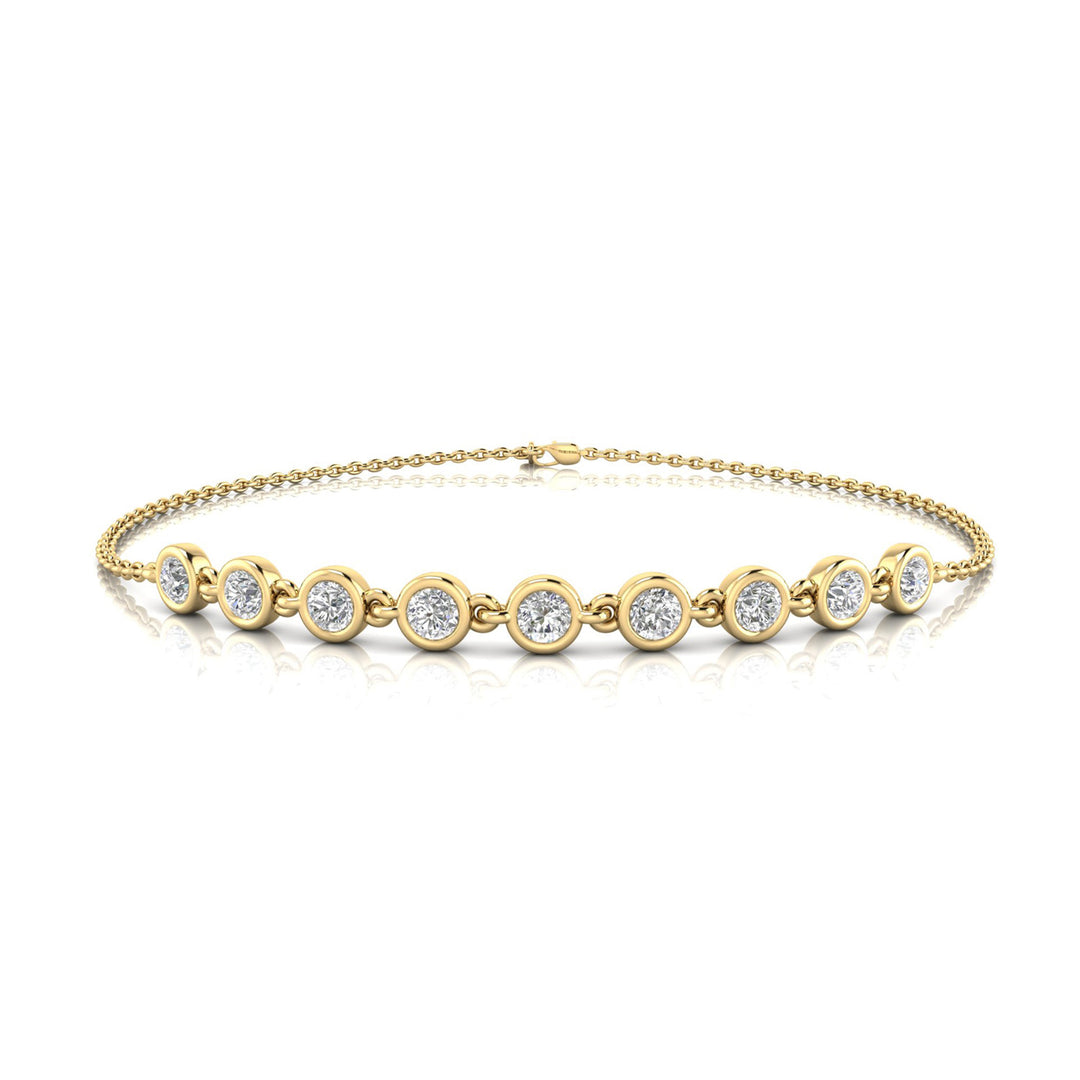 22K Gold Vermeil 0.50ct Lab Grown Diamond Bracelet 17.8cm
