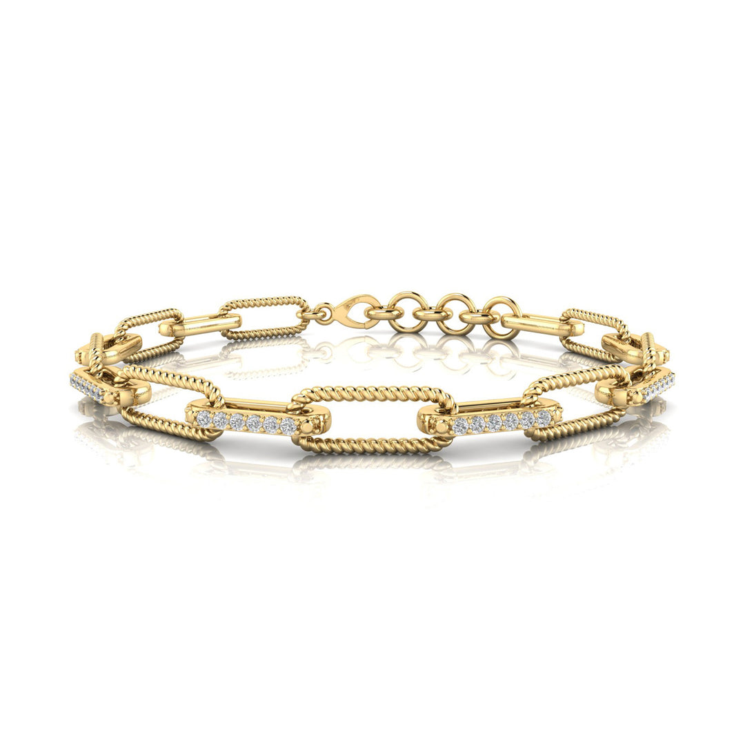 22K Gold Vermeil 0.33ct Lab Grown Diamond Bracelet 17.8cm