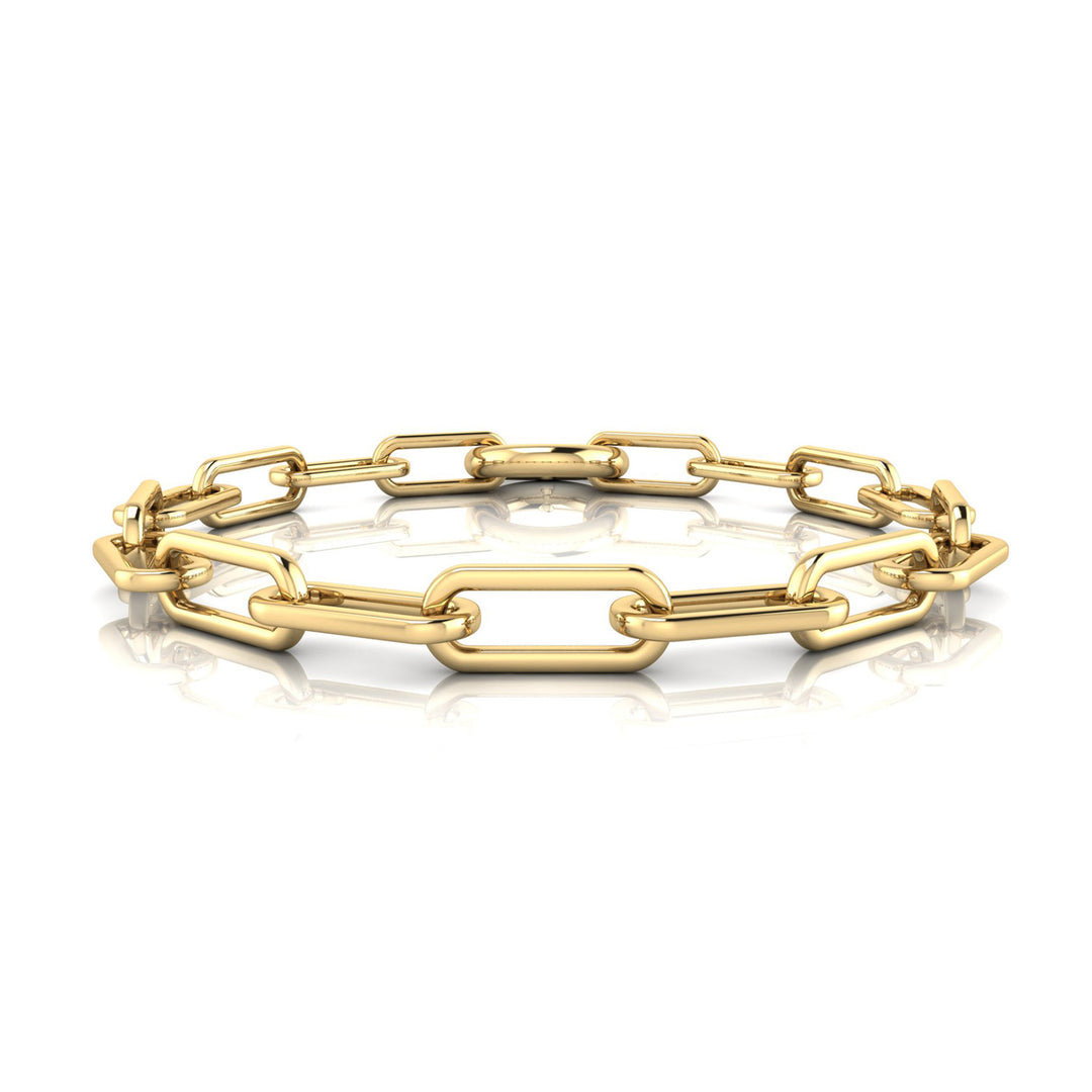 22K Gold Vermeil Paperlink O-Ring Bracelet 17.8cm