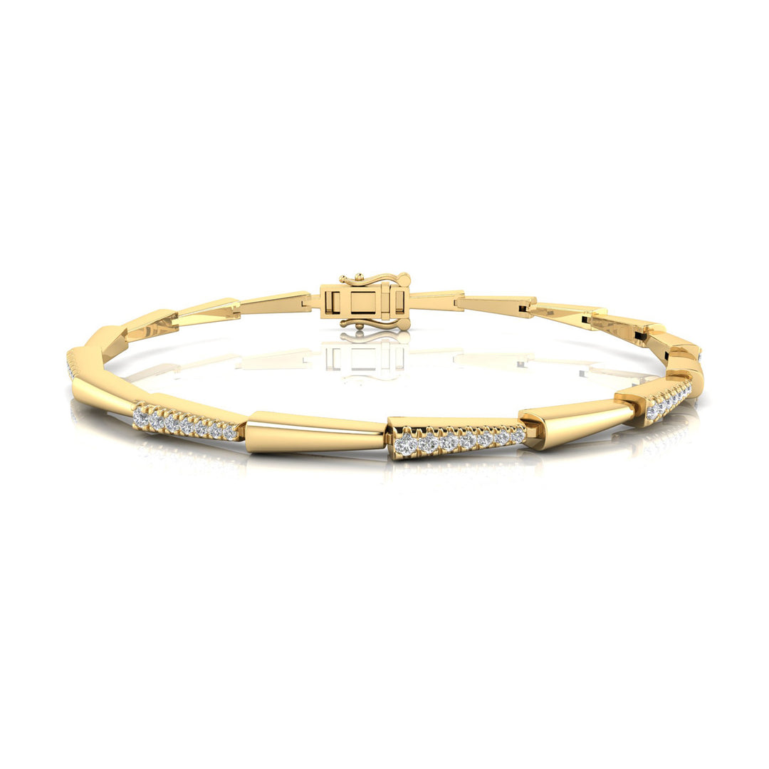 22K Gold Vermeil 0.50ct Lab Grown Diamond Bracelet 17.8cm