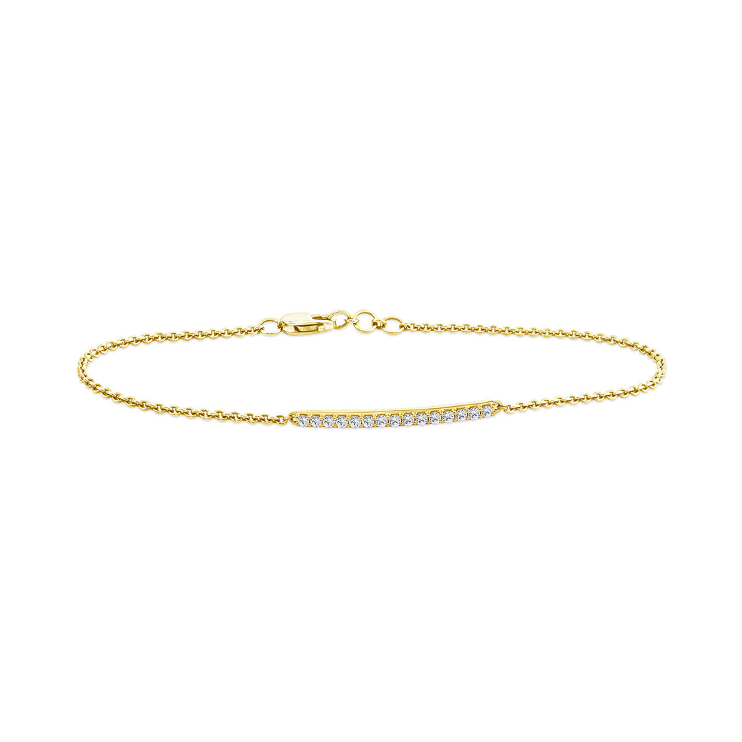 22K Gold Vermeil 0.15ct Lab Grown Diamond Bracelet 17.8cm