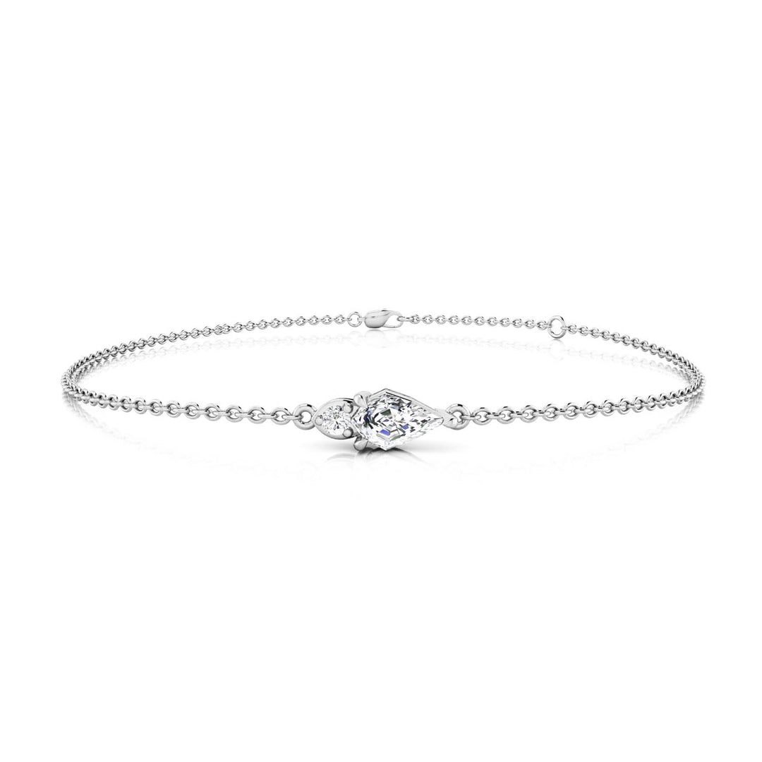 0.30ct Pear Lab Grown Diamond Asterly Bracelet in 9K White Gold