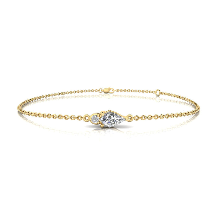 0.30ct Pear Lab Grown Diamond Asterly Bracelet in 9K Yellow Gold
