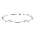 Silver bracelet with diamond accents on a white background