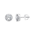 2.10ct Round Lab Grown Diamond Semi Halo Stud Earrings in 9K White Gold
