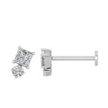 0.10ct Lab Grown Diamond Flat Back Earring in 9K White Gold