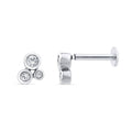 0.04ct Lab Grown Diamond Flat Back Earring in 9K White Gold