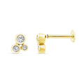 0.04ct Lab Grown Diamond Flat Back Earring in 9K Yellow Gold