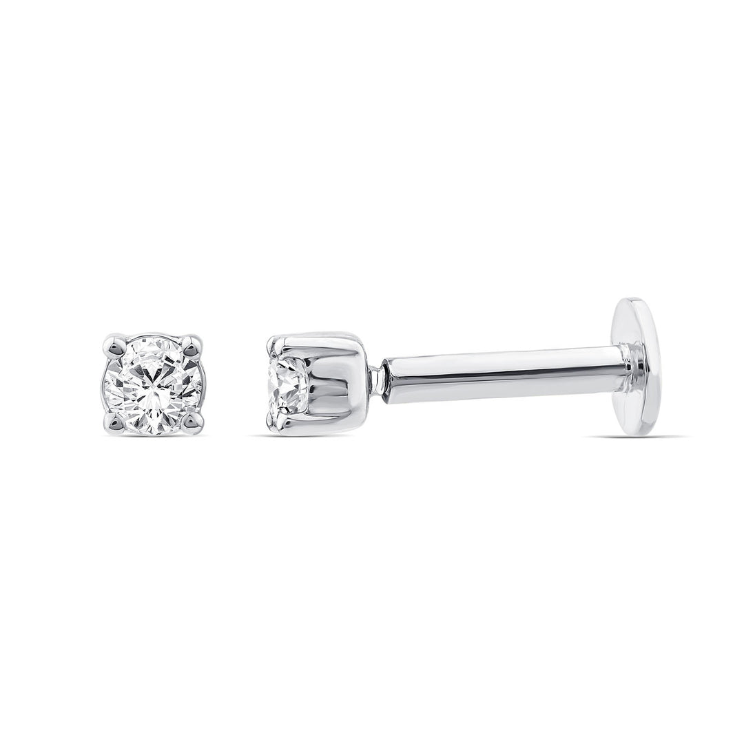 0.05ct Lab Grown Diamond Flat Back Earring in 9K White Gold
