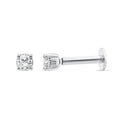 0.05ct Lab Grown Diamond Flat Back Earring in 9K White Gold