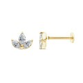 0.12ct Lab Grown Diamond Flat Back Earring in 9K Yellow Gold