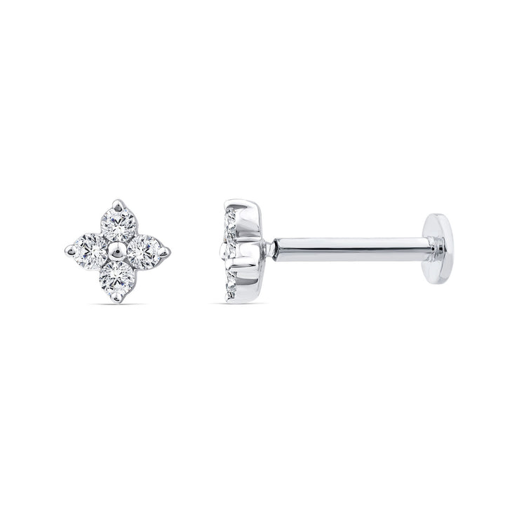 0.03ct Lab Grown Diamond Flat Back Earring in 9K White Gold