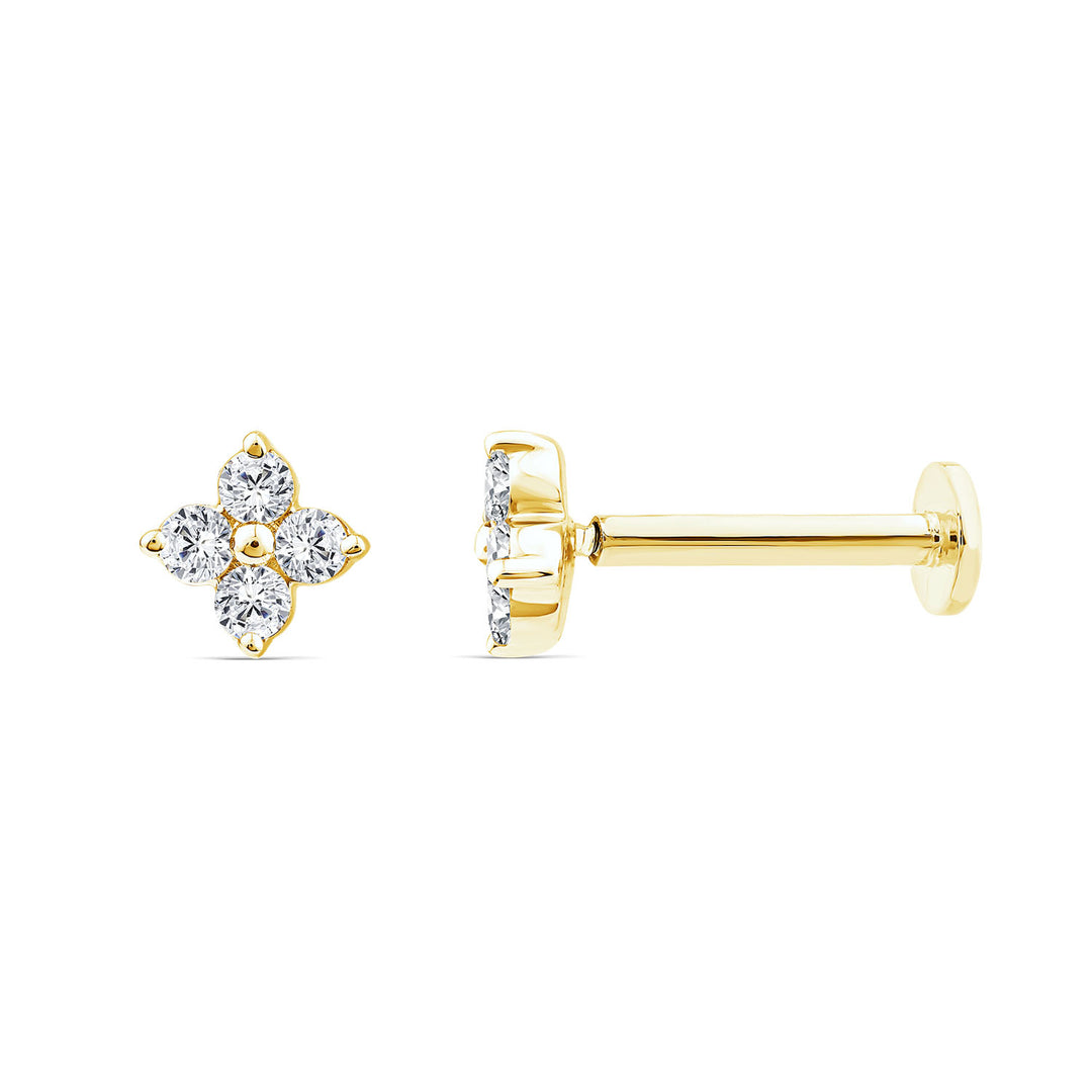 0.03ct Lab Grown Diamond Flat Back Earring in 9K Yellow Gold